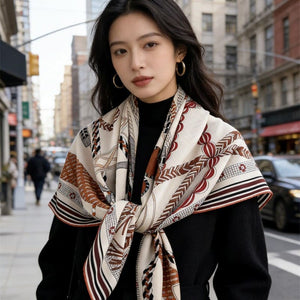 MaraSilk Pure Mulberry Silk-Wool Scarf - Square MS907