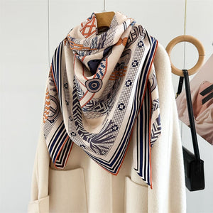 MaraSilk Pure Mulberry Silk-Wool Scarf - Square MS907