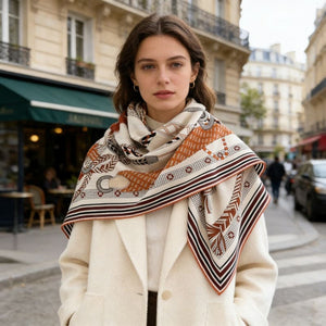 MaraSilk Pure Mulberry Silk-Wool Scarf - Square MS907
