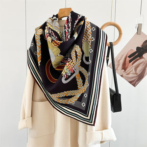MaraSilk Pure Mulberry Silk-Wool Scarf - Square MS907