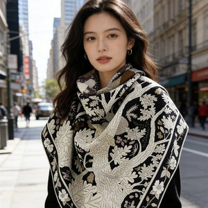 MaraSilk Pure Mulberry Silk-Wool Scarf - Square MS908