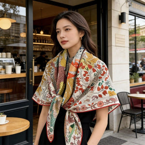 MaraSilk Pure Mulberry Silk-Wool Scarf - Square MS908