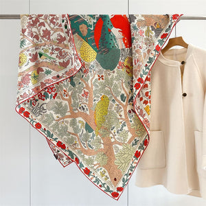 MaraSilk Pure Mulberry Silk-Wool Scarf - Square MS908