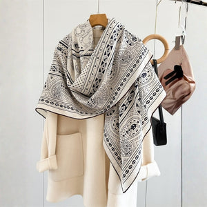 MaraSilk Pure Mulberry Silk-Wool Scarf - Square MS909