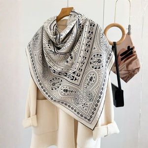 MaraSilk Pure Mulberry Silk-Wool Scarf - Square MS909