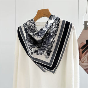 MaraSilk Pure Mulberry Silk-Wool Scarf - Square MS911