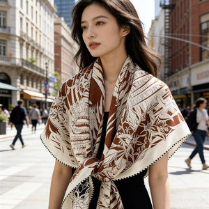 MaraSilk Pure Mulberry Silk-Wool Scarf - Square MS914