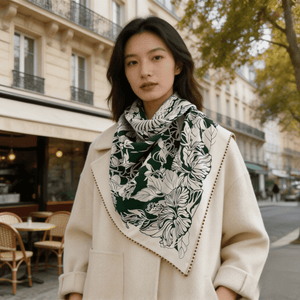 MaraSilk Pure Mulberry Silk-Wool Scarf - Square MS914