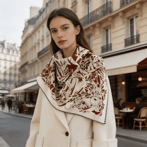 MaraSilk Pure Mulberry Silk-Wool Scarf - Square MS914