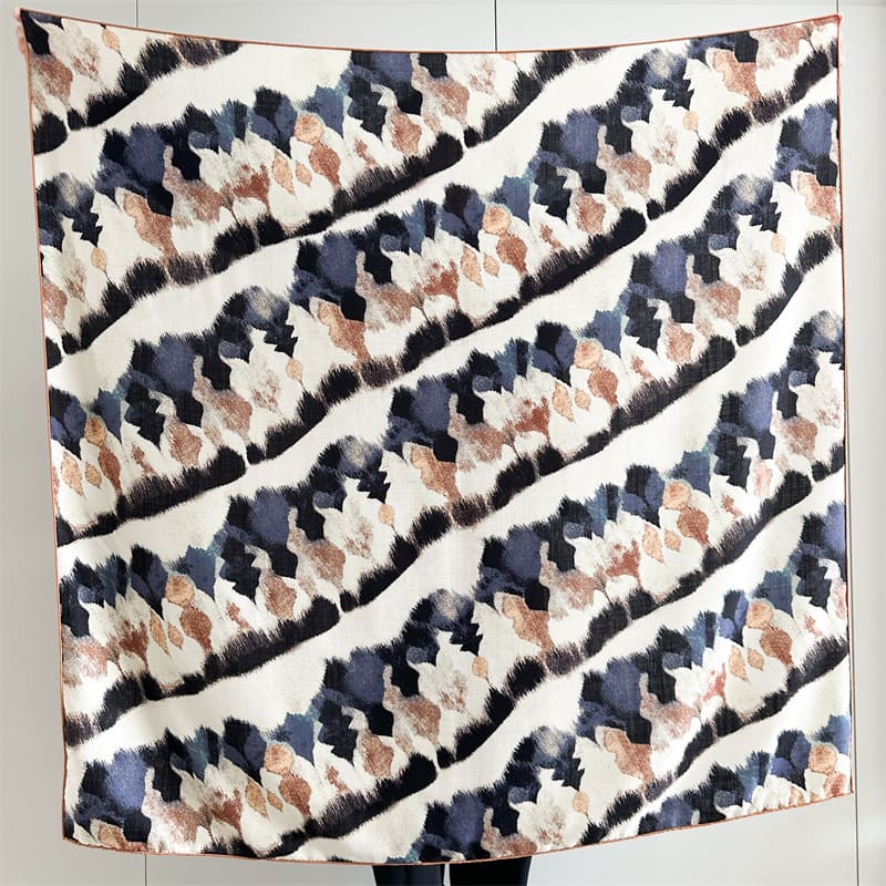 MaraSilk Pure Mulberry Silk-Wool Scarf - Square MS923