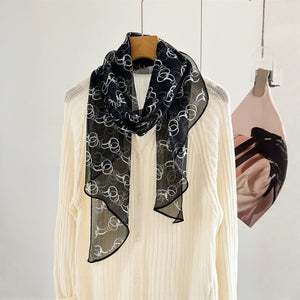 MaraSilk Pure Mulberry Silk Scarf - Oblong Chiffon MS944