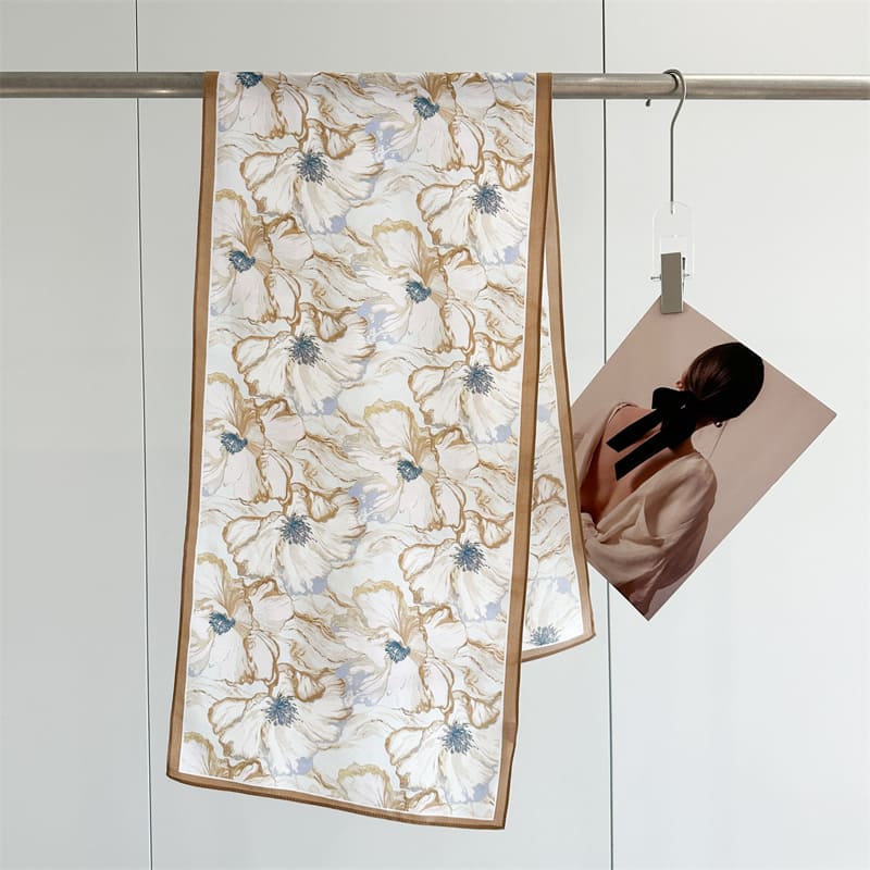 MaraSilk Pure Mulberry Silk Scarf - Oblong Crepe de Chine MS973 55" x 14" MS97301