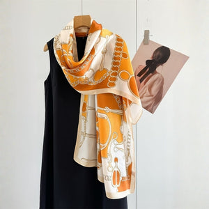 MaraSilk Pure Mulberry Silk Scarf - Oblong Crepe Satin MS1028
