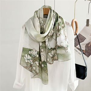 MaraSilk Pure Mulberry Silk Scarf - Oblong Crepe Satin MS602