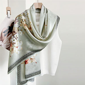 MaraSilk Pure Mulberry Silk Scarf - Oblong Crepe Satin MS606