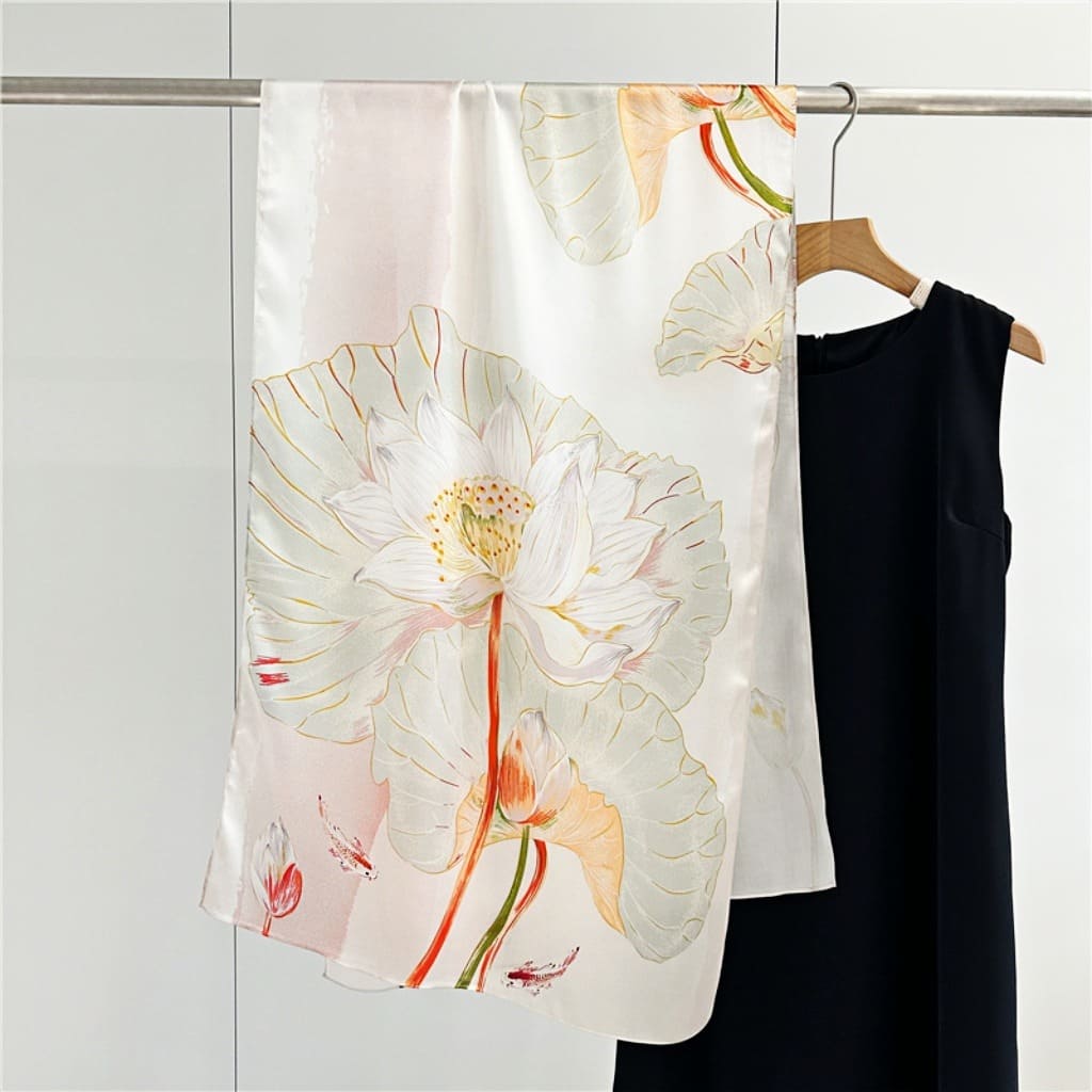 MaraSilk Pure Mulberry Silk Scarf - Oblong Crepe Satin MS608