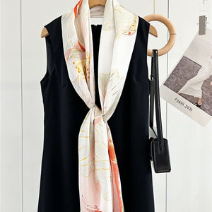 MaraSilk Pure Mulberry Silk Scarf - Oblong Crepe Satin MS608