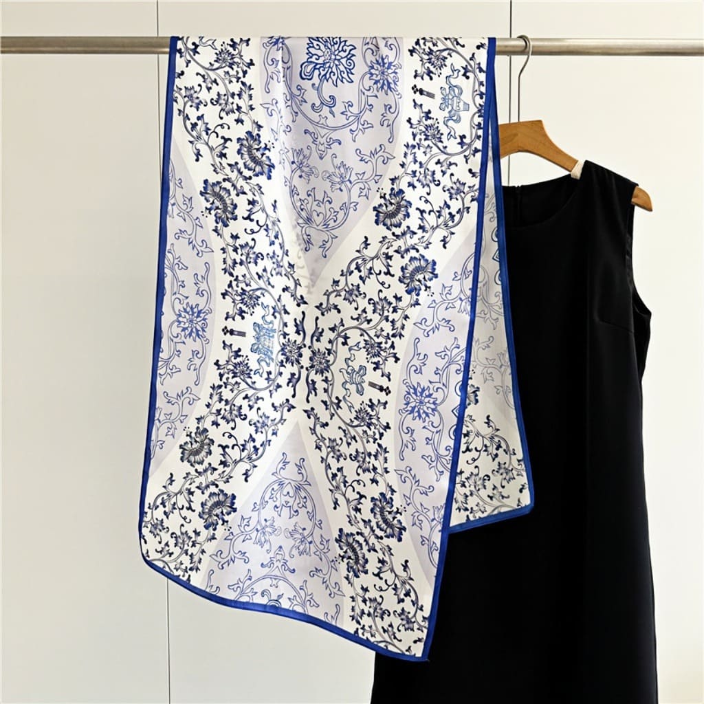 MaraSilk Pure Mulberry Silk Scarf - Oblong Crepe Satin MS609 66" x 21" MS60902