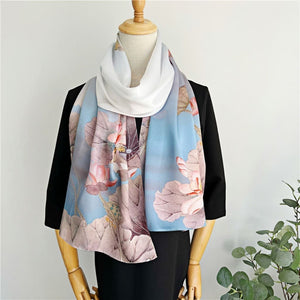 MaraSilk Pure Mulberry Silk Scarf - Oblong Crepe Satin MS610 66" x 21" MS61001