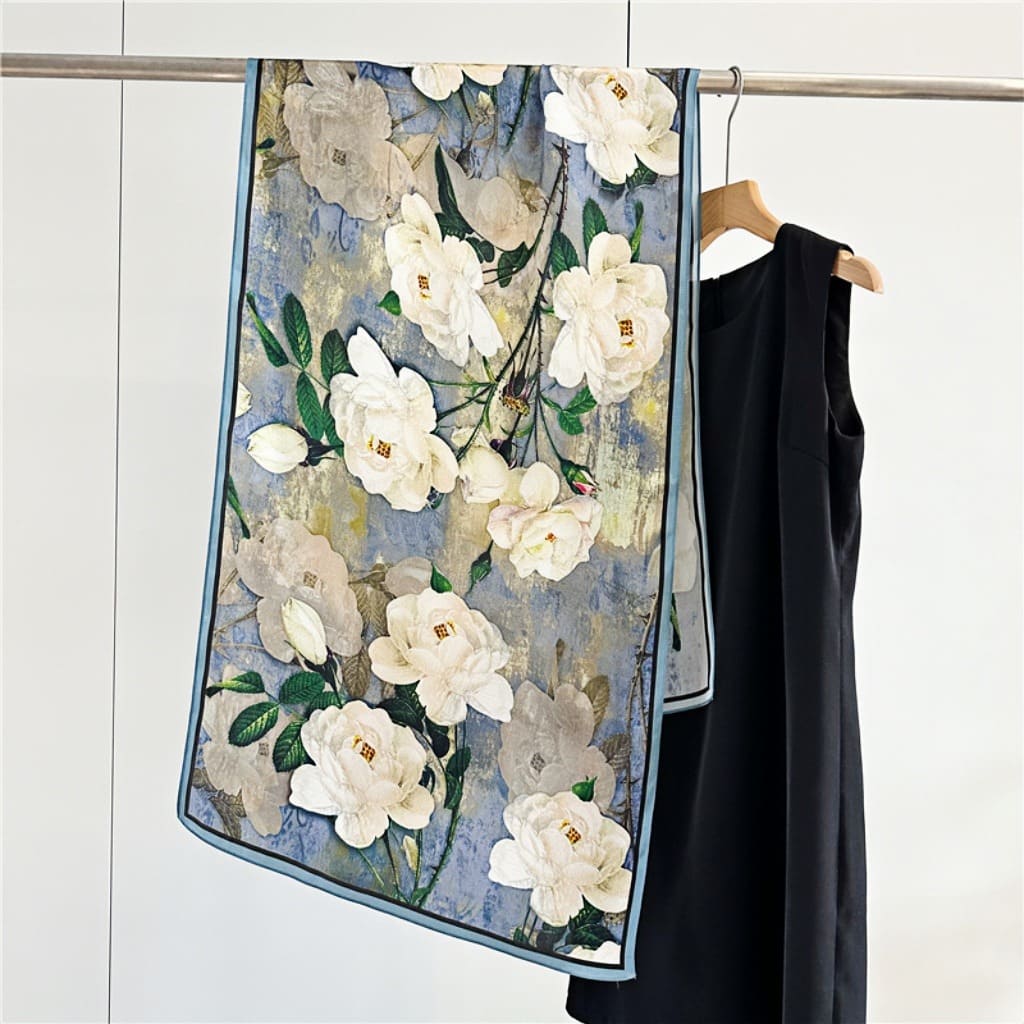 MaraSilk Pure Mulberry Silk Scarf - Oblong Crepe Satin MS615