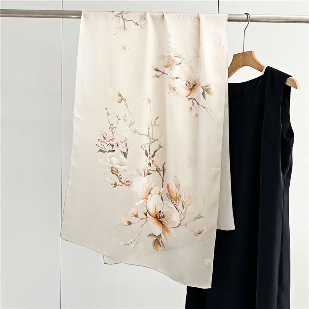 MaraSilk Pure Mulberry Silk Scarf - Oblong Crepe Satin MS616 66" x 21" MS61601