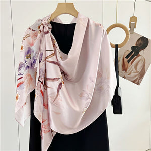 MaraSilk Pure Mulberry Silk Scarf - Oblong Crepe Satin MS617