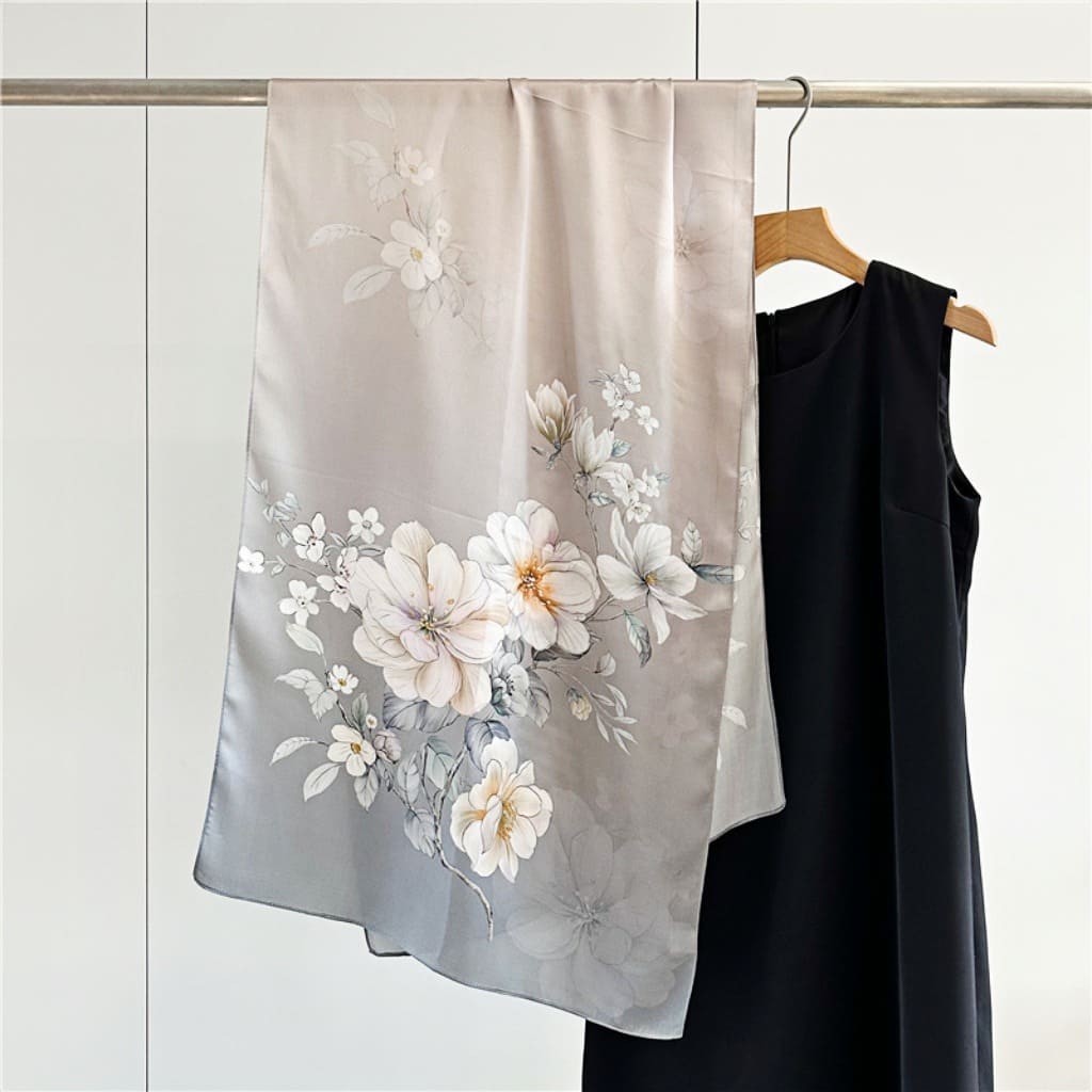 MaraSilk Pure Mulberry Silk Scarf - Oblong Crepe Satin MS619