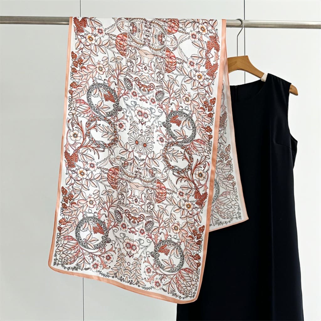 MaraSilk Pure Mulberry Silk Scarf - Oblong Crepe Satin MS622 66" x 21" MS62201