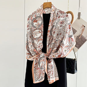 MaraSilk Pure Mulberry Silk Scarf - Oblong Crepe Satin MS622