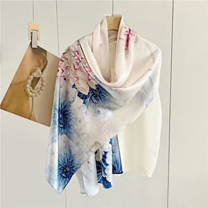 MaraSilk Pure Mulberry Silk Scarf - Oblong Crepe Satin MS623