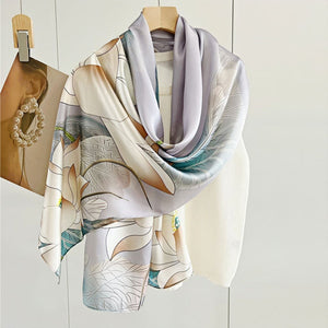 MaraSilk Pure Mulberry Silk Scarf - Oblong Crepe Satin MS623