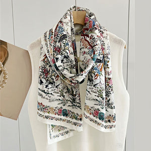 MaraSilk Pure Mulberry Silk Scarf - Oblong Crepe Satin MS623