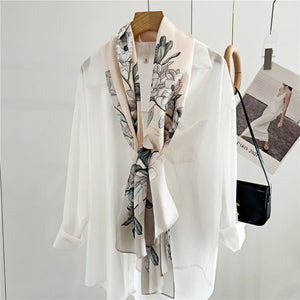 MaraSilk Pure Mulberry Silk Scarf - Oblong Crepe Satin MS626