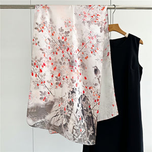 MaraSilk Pure Mulberry Silk Scarf - Oblong Crepe Satin MS627