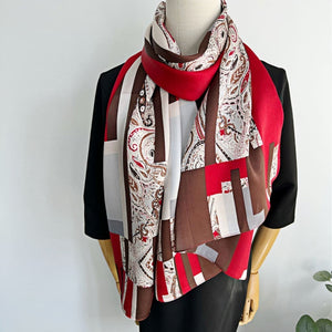 MaraSilk Pure Mulberry Silk Scarf - Oblong Crepe Satin MS629