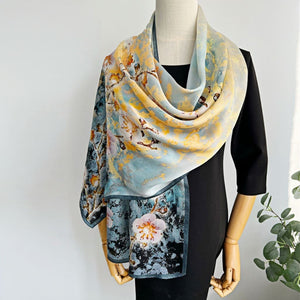 MaraSilk Pure Mulberry Silk Scarf - Oblong Crepe Satin MS630