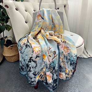 MaraSilk Pure Mulberry Silk Scarf - Oblong Crepe Satin MS630