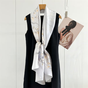 MaraSilk Pure Mulberry Silk Scarf - Oblong Crepe Satin MS830