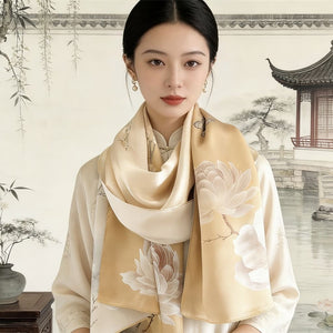 MaraSilk Pure Mulberry Silk Scarf - Oblong Crepe Satin MS830