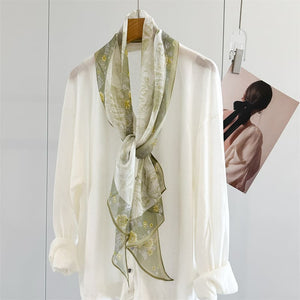 MaraSilk Pure Mulberry Silk Scarf - Oblong Georgette MS1027
