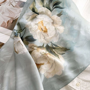 MaraSilk Pure Mulberry Silk Scarf - Oblong Jacquard Satin MS638