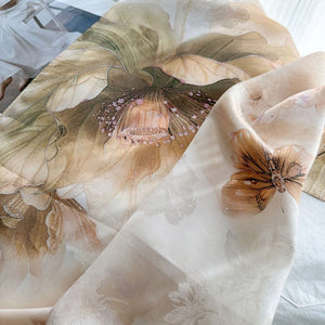 MaraSilk Pure Mulberry Silk Scarf - Oblong Jacquard Satin MS638