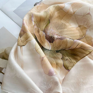 MaraSilk Pure Mulberry Silk Scarf - Oblong Jacquard Satin MS638