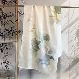 MaraSilk Pure Mulberry Silk Scarf - Oblong Jacquard Satin MS638 66" x 21" MS63804