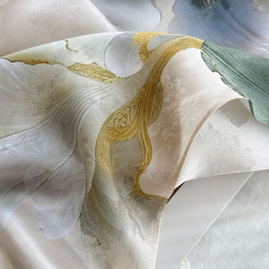 MaraSilk Pure Mulberry Silk Scarf - Oblong Jacquard Satin MS638