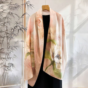 MaraSilk Pure Mulberry Silk Scarf - Oblong Jacquard Satin MS638