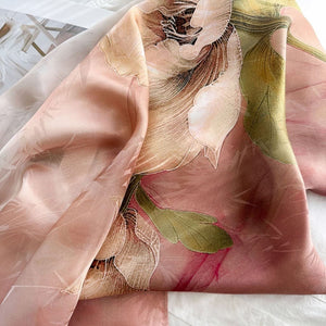 MaraSilk Pure Mulberry Silk Scarf - Oblong Jacquard Satin MS638