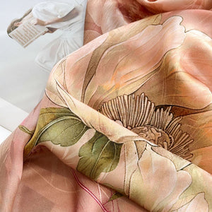 MaraSilk Pure Mulberry Silk Scarf - Oblong Jacquard Satin MS638