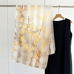 MaraSilk Pure Mulberry Silk Scarf - Oblong Satin Stripe MS632 66" x 21" MS63206