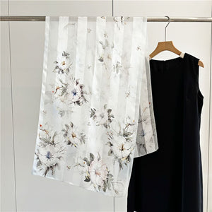 MaraSilk Pure Mulberry Silk Scarf - Oblong Satin Stripe MS632 66" x 21" MS63208